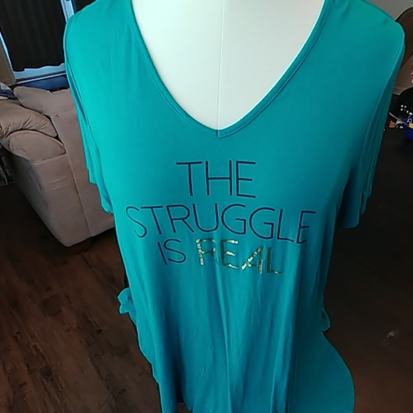 'The Struggle Is Real' cross back graphic tee - Picture 1 of 5